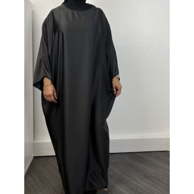 Robe Satin Longue Noire  - 2