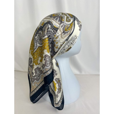 Foulard Carré De Soie Imprimé Tendance 70X70  - 1