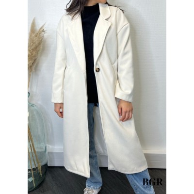 Manteau Long Blanc Laura  - 2