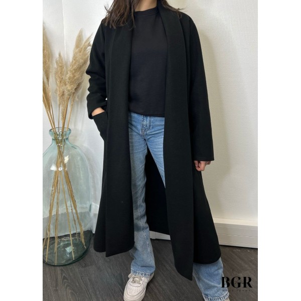 Manteau Long Classique Noir