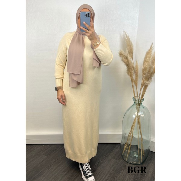 ROBE PULL LONGUE BEIGE HANA