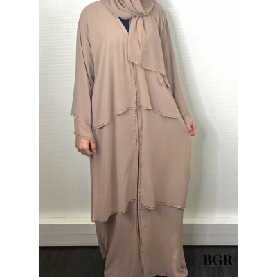 Abaya Dubaï Nejma Vieux rose