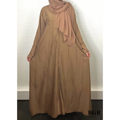 Abaya Dubaï Nour Marron