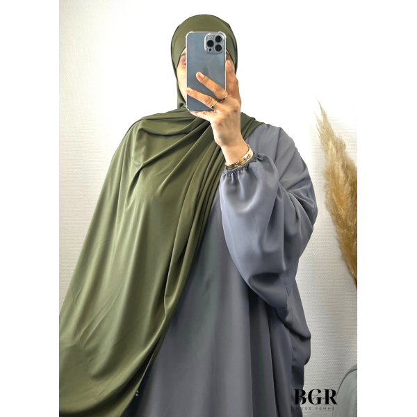 HIJAB JERSEY PREMIUM AVEC BANDEAU INTÉGRÉ KAKI