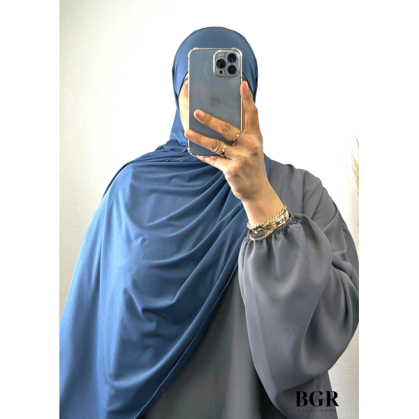 HIJAB JERSEY PREMIUM AVEC BANDEAU INTÉGRÉ BLEU