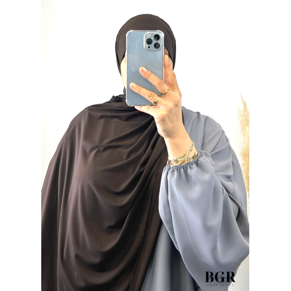 HIJAB JERSEY PREMIUM AVEC BANDEAU INTÉGRÉ MARRON