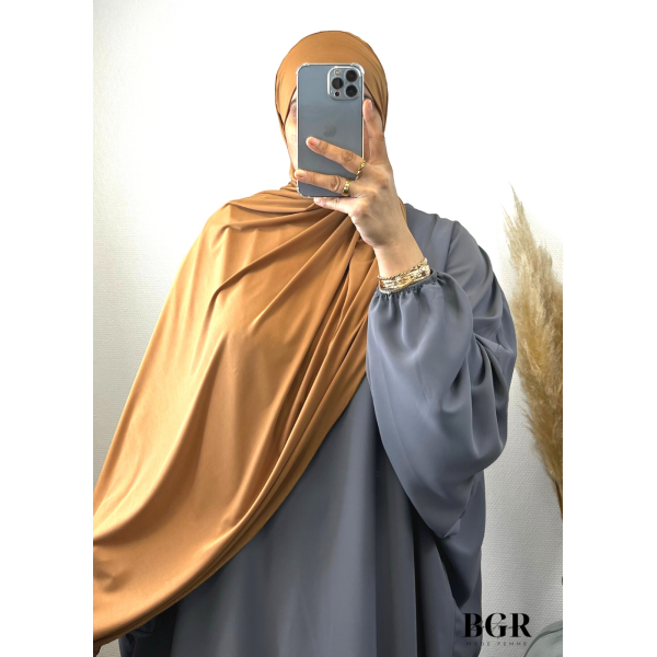 HIJAB JERSEY PREMIUM AVEC BANDEAU INTÉGRÉ CHOCOLAT