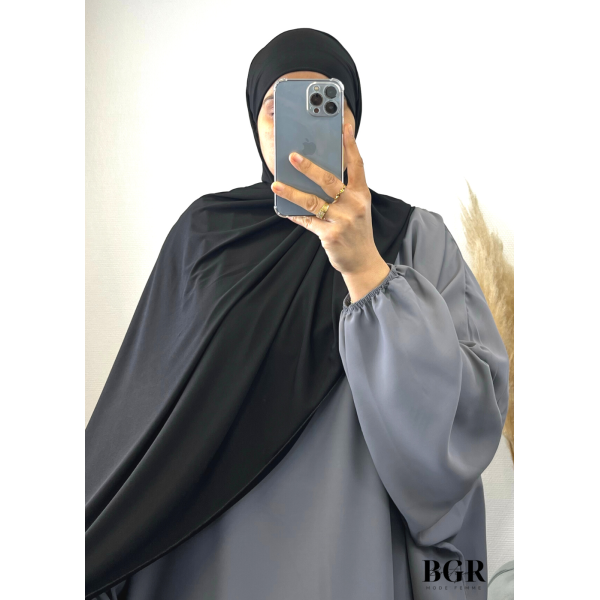 HIJAB JERSEY PREMIUM AVEC BANDEAU INTÉGRÉ NOIR