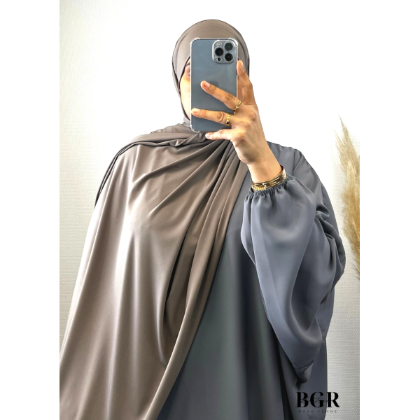 HIJAB JERSEY PREMIUM AVEC BANDEAU INTÉGRÉ TAUPE