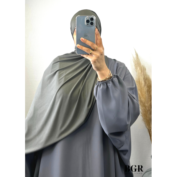 HIJAB JERSEY PREMIUM AVEC BANDEAU INTÉGRÉ GRIS