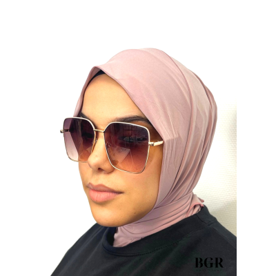 Hijab Cagoule Rose à Boutons Pression : pratique et élégant pour une couverture complète de la tête et du cou"