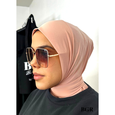 Hijab Cagoule Vieux Rose à Boutons Pression : pratique et élégant pour une couverture complète de la tête et du cou"