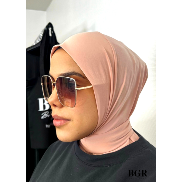 Hijab Cagoule Vieux Rose à Boutons Pression Jersey Premium