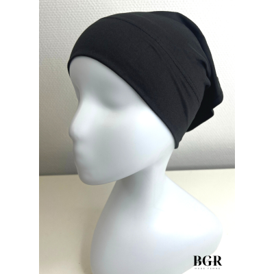 Bonnet Hijab Tube Noir Lycra : un accessoire pratique et confortable pour couvrir vos cheveux et porter sous votre hijab