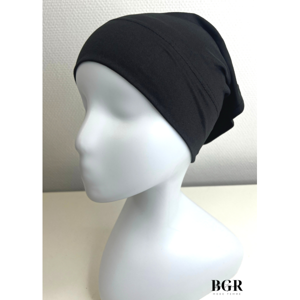 Bonnet Hijab Tube Noir Lycra