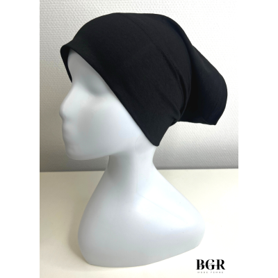 Bonnet Hijab Tube Noir Coton : un accessoire pratique, couvrant et antiglisse pour couvrir votre tête et vos cheveux