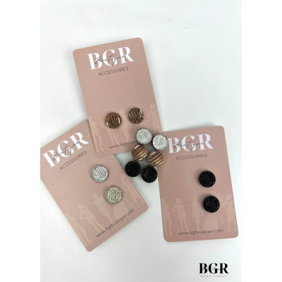 Lot 2 Attaches Strass aimantés pour Hijab, Voile et Foulard - Marron, Noir et Blanc | BGR Boutique