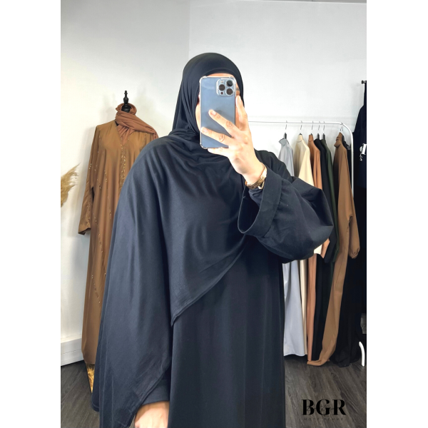 Hijab Jersey Coton Noir