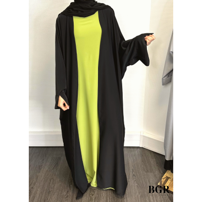 Complétez votre look avec notre sous abaya/sous kimono sans manches en tissu fluide - BGR Boutique