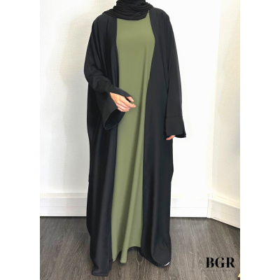 Complétez votre look avec notre sous abaya/sous kimono sans manches en tissu fluide - BGR Boutique