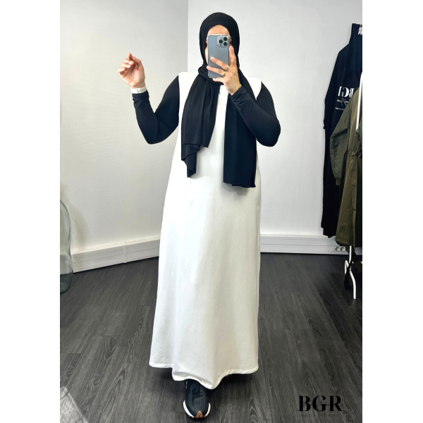 Sous Abaya Coton Casual Blanc