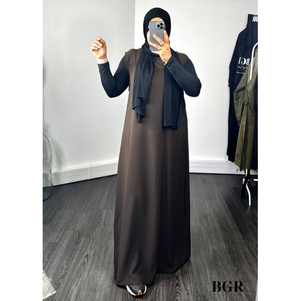 Sous Abaya Sans Manches Marron