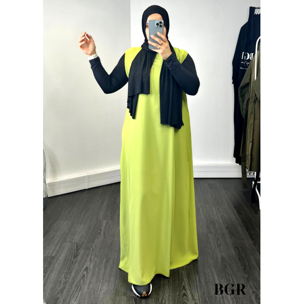 Sous Abaya Sans Manches Vert Pomme