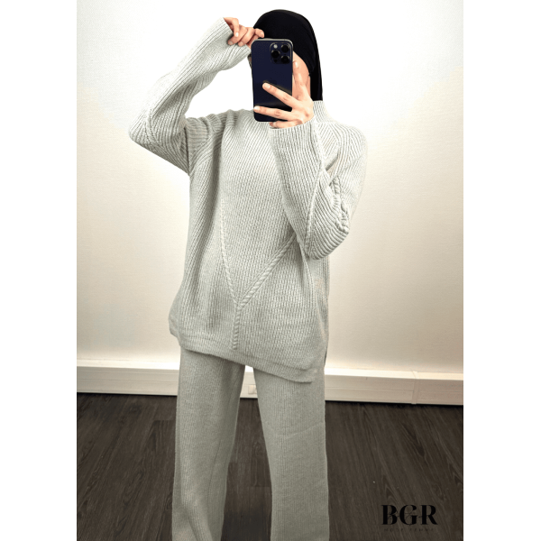 Ensemble laine HANA gris