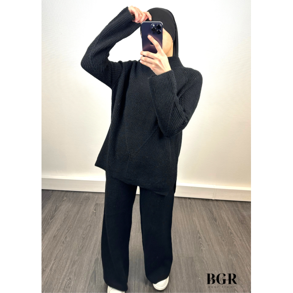 Ensemble laine HANA noir