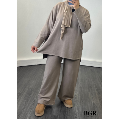 Ensemble Femme Pantalon Sweat Taupe