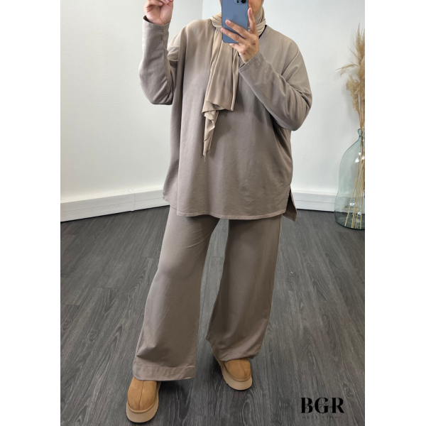 Ensemble Femme Pantalon Sweat Taupe