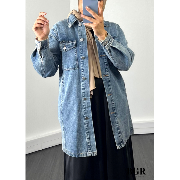 Veste denim bleu