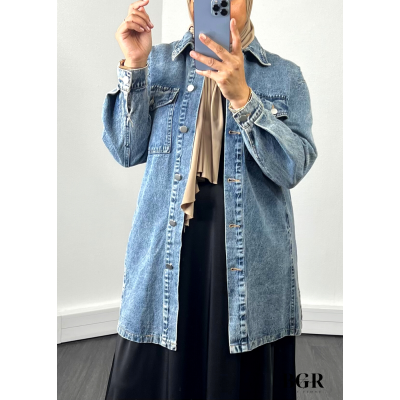 Veste denim bleu