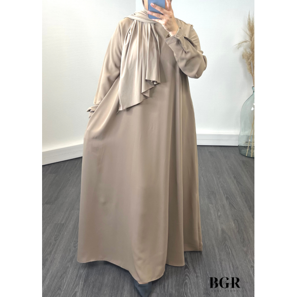 Abaya En Soie De Medine Taupe