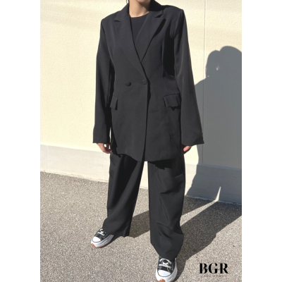 Ensemble blazer femme noir style oversize