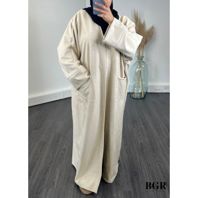 Kimono Daim Femme Beige