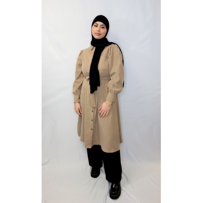 Robe tunique Yass camel  - 1