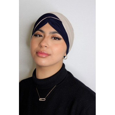 Turban Hijab Voile Foulard Jersey Bi Couleur Réversible  - 2