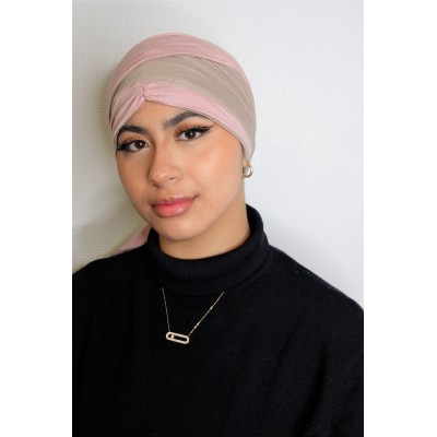 Turban Hijab Voile Foulard Jersey Bi Couleur Réversible  - 6